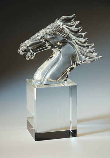 Horse Crystal Award, customizable with logos and text, high quality horse crystal statue, Ares Crystal Award